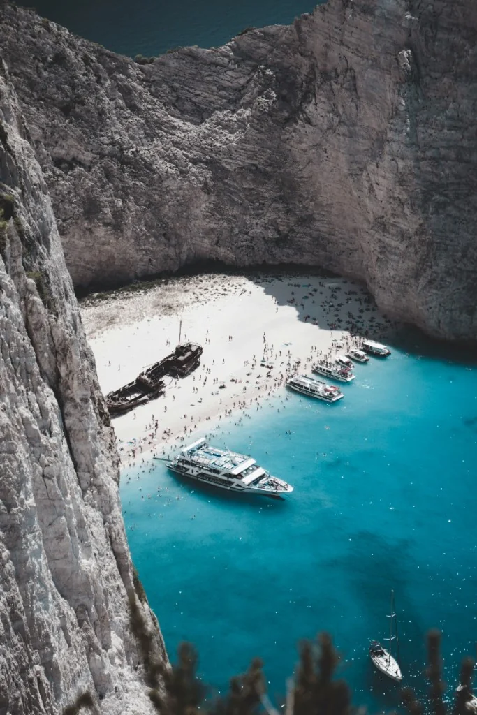 Greek island cove and beach